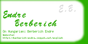 endre berberich business card